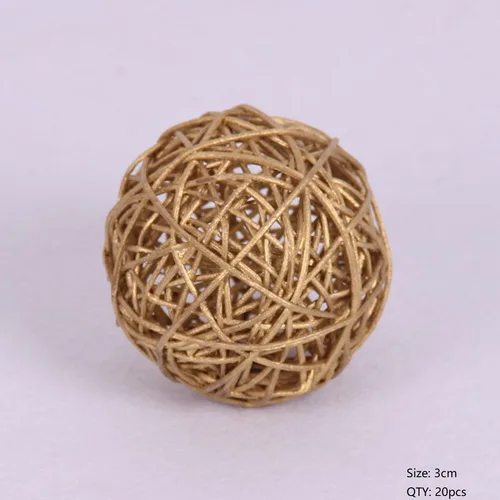 3cm 20pcs 10/20 шт. круглые звезды ротанговая Пальма клубок искусственный цветок для свадьбы для рождественской вечеринки украшения для самодельного изготовления детский подарок венок для дома орнамент - Цвет: 3cm 20pcs