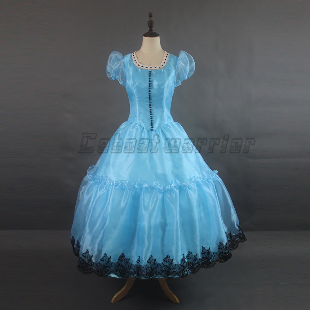 Алиса в стране чудес кино голубое платье косплей костюм вечерние на заказ|party dress