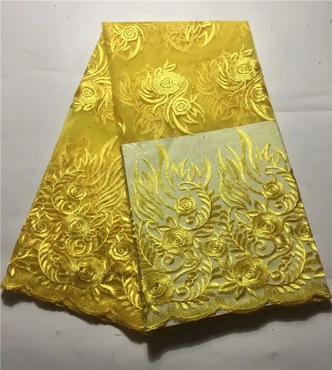 2019 французская кружевная ткань желтая Свадебная Высококачественная африканская