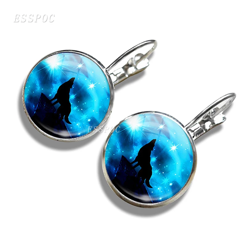 Серьги-кольца с куполом из стекла волка женские модные серьги-Крючки ручной