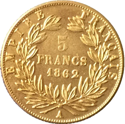 1862 Франция 5 франков копия монет Наполеона III|coin purse key chain|coin commemorativecoins countries |