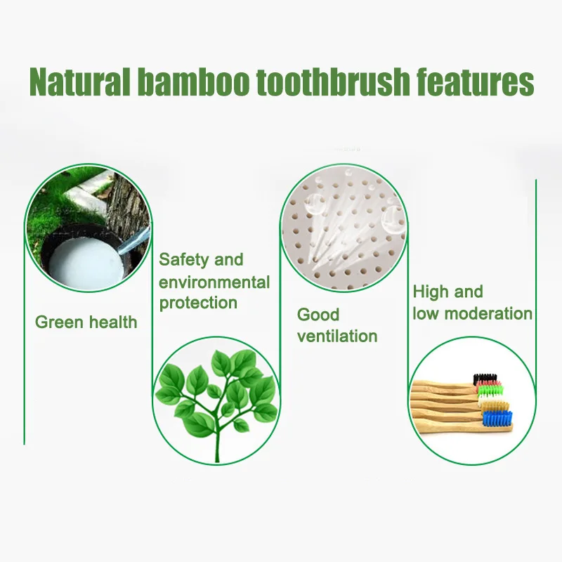 Горячая зубная щетка из чистого бамбука натуральный очиститель зубов
