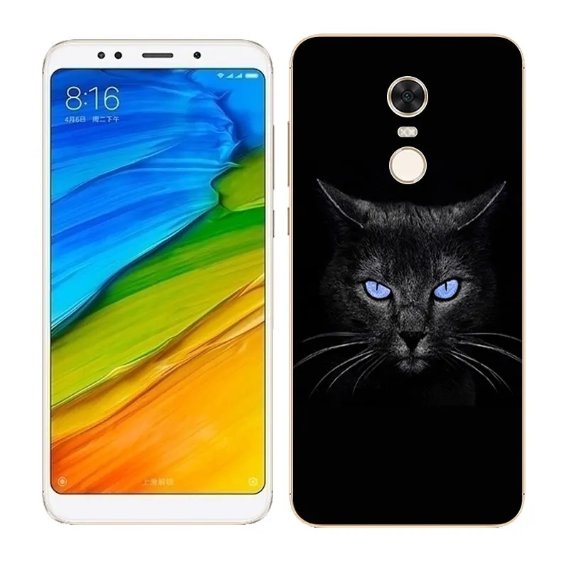 5.99'' Phone Cases For Redmi 5 Plus Case Sleeping Painted Soft TPU Silicon Covers Hongmi Cover Protective Fundas | Мобильные