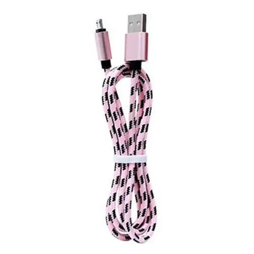 Розовый Новинка, цветной кабель для быстрой зарядки, шнур, Micro USB, нейлоновая оплетка, для синхронизации данных, зарядки, линия питания для мобильного телефона samsung Android - Цвет: Розовый