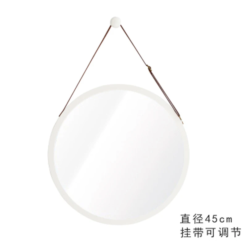 white D45cm Круглое подвесное зеркало в европейском стиле для гостиной, спальни, отеля, ванной комнаты, настенное зеркало для макияжа wx8281135 - Цвет: white D45cm
