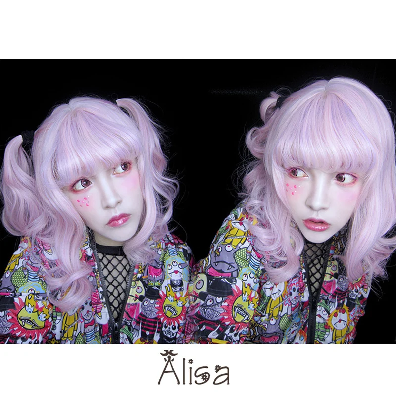 Волосы &quotЛолита&quot аксессуары парик японский Harajuku Короткие Kawaii Хэллоуин