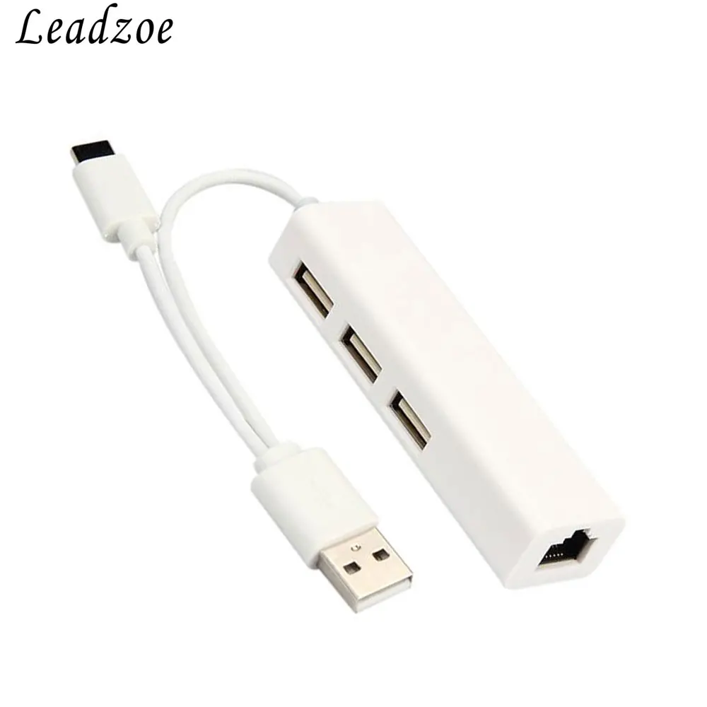 Usb-концентратор usb-разветвитель Leadzoe с 3 портами USB 2 0 и 1 сетевым адаптером Ethernet