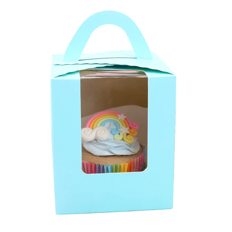 

Party Cupcake Boxes with handle Wedding candy gift box