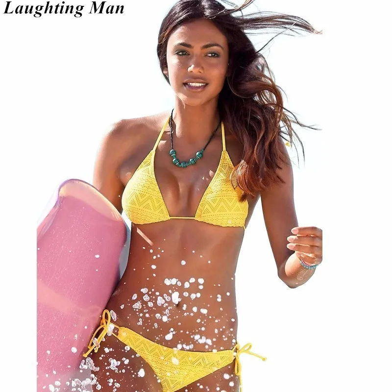 Женский брендовый купальник бикини Laughting однотонный монокини бандажный 2019|bikini