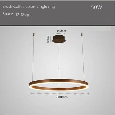80cm Single Ring LukLoy Post современный роскошный подвесной светильник-кольцо, подвесной светильник для зала, подвесной светильник для гостиной, подвесной светильник, люстры, лофт, подвесной светильник - Цвет корпуса: 80cm Single Ring