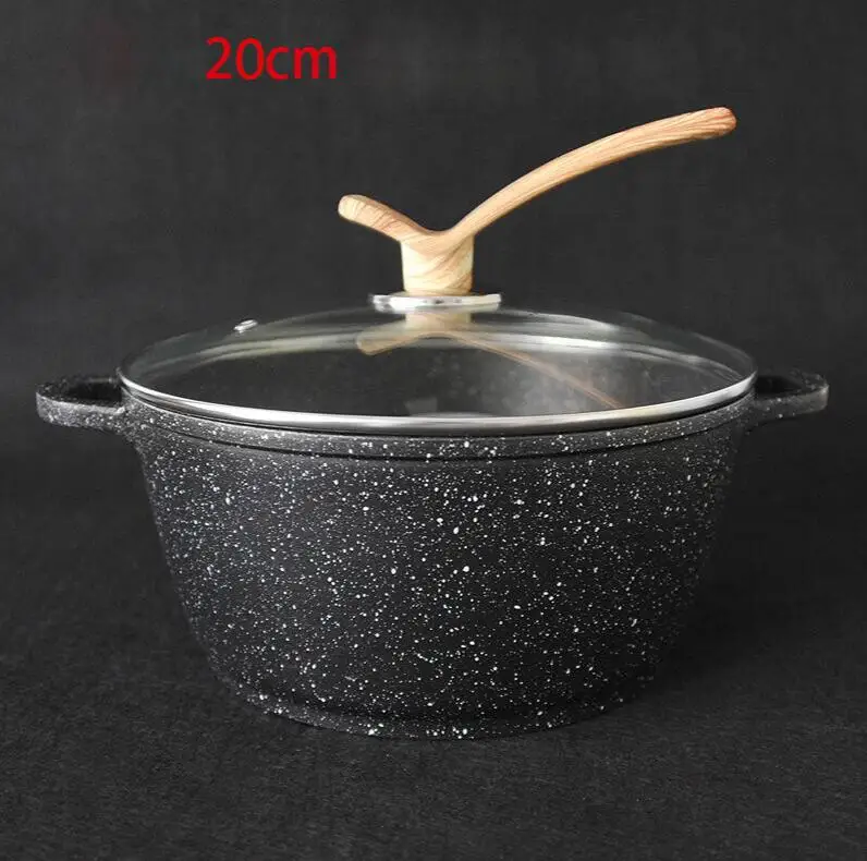 20CM Суповый горшок с антипригарным покрытием, кастрюля, кухонная посуда, кастрюля для соуса, кухонные кастрюли для приготовления пищи, жаровня, кастрюля, faitout - Цвет: 20CM