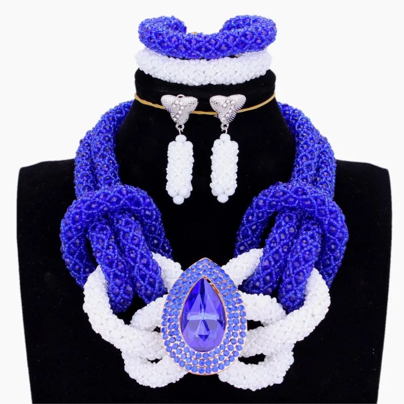4 UJewelry тонкой комплекты украшений для женщин королевский синий и белый