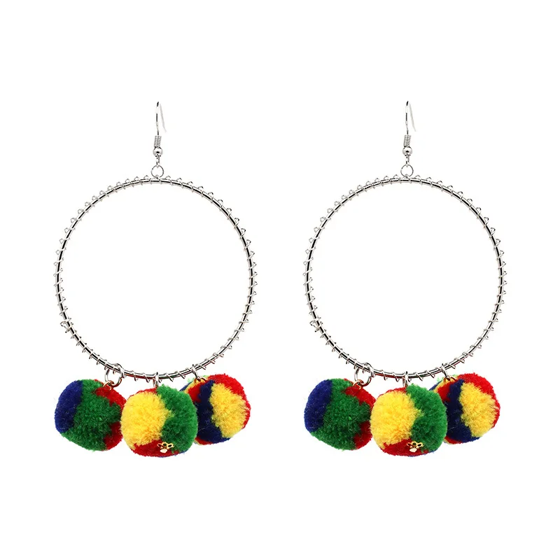 Модные подвесные серьги "Трендовые меховые персональные ручные изделия 2017 Новый стиль популярные очаровательные женские"