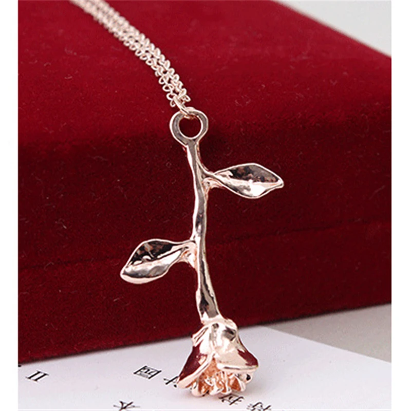 Модное украшение колье цвет серебристый Золотой Цвет розовое утверждающий кулон