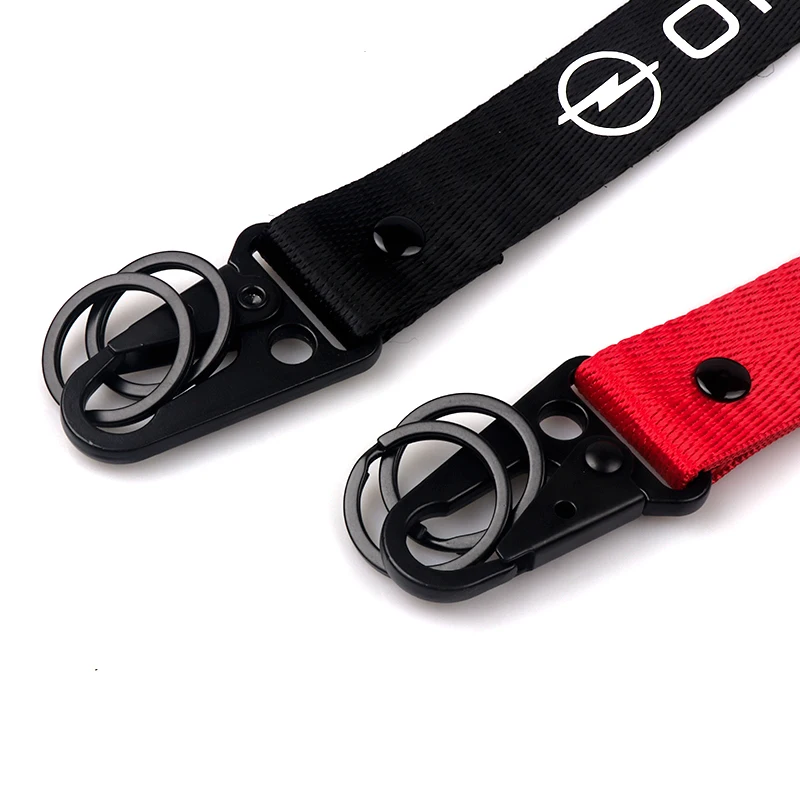 Красный/черный металлический брелок из ленты для ключей Opel Corsa Insignia Astra Antara Meriva