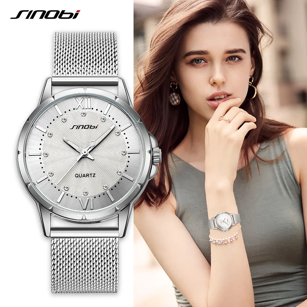 

reloj mujer sinobi Women Simple Quartz Watches Ladies Top Brand Luxury Female Geneva Wrist Watch Girl Clock Relogio Feminino