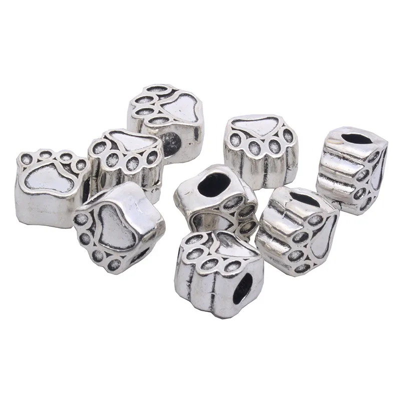 DJ silver 11mm 10pcs 8 мм, 100 шт./лот, винтажные бронзовые и золотые бусины с узором в виде колеса, тибетские серебряные бусины для изготовления браслетов и ювелирных изделий - Цвет: DJ silver 11mm 10pcs