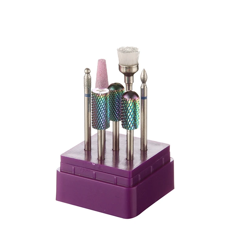 7pcs set 7 шт./компл. твердосплавная фреза cermaic насадка для ногтей сверла наборы фреза наборы электрическая дрель педикюрный станок Инструменты - Цвет: 7pcs set
