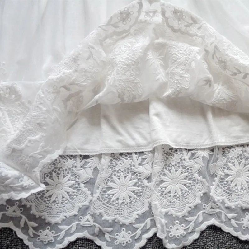 Летнее повседневное милое платье с цветочной вышивкой женское мягкое модальное