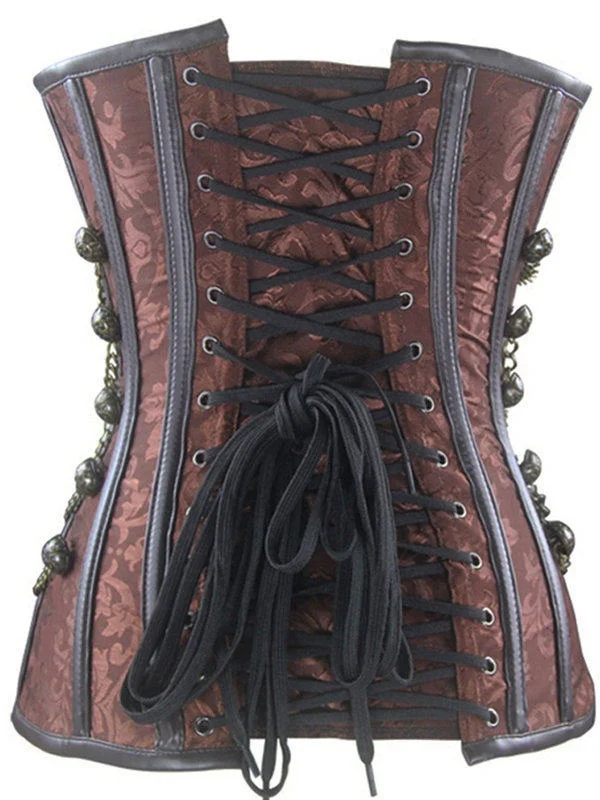 Женский спиральный стальной Готический Бюстье с пластинками в стиле стимпанк