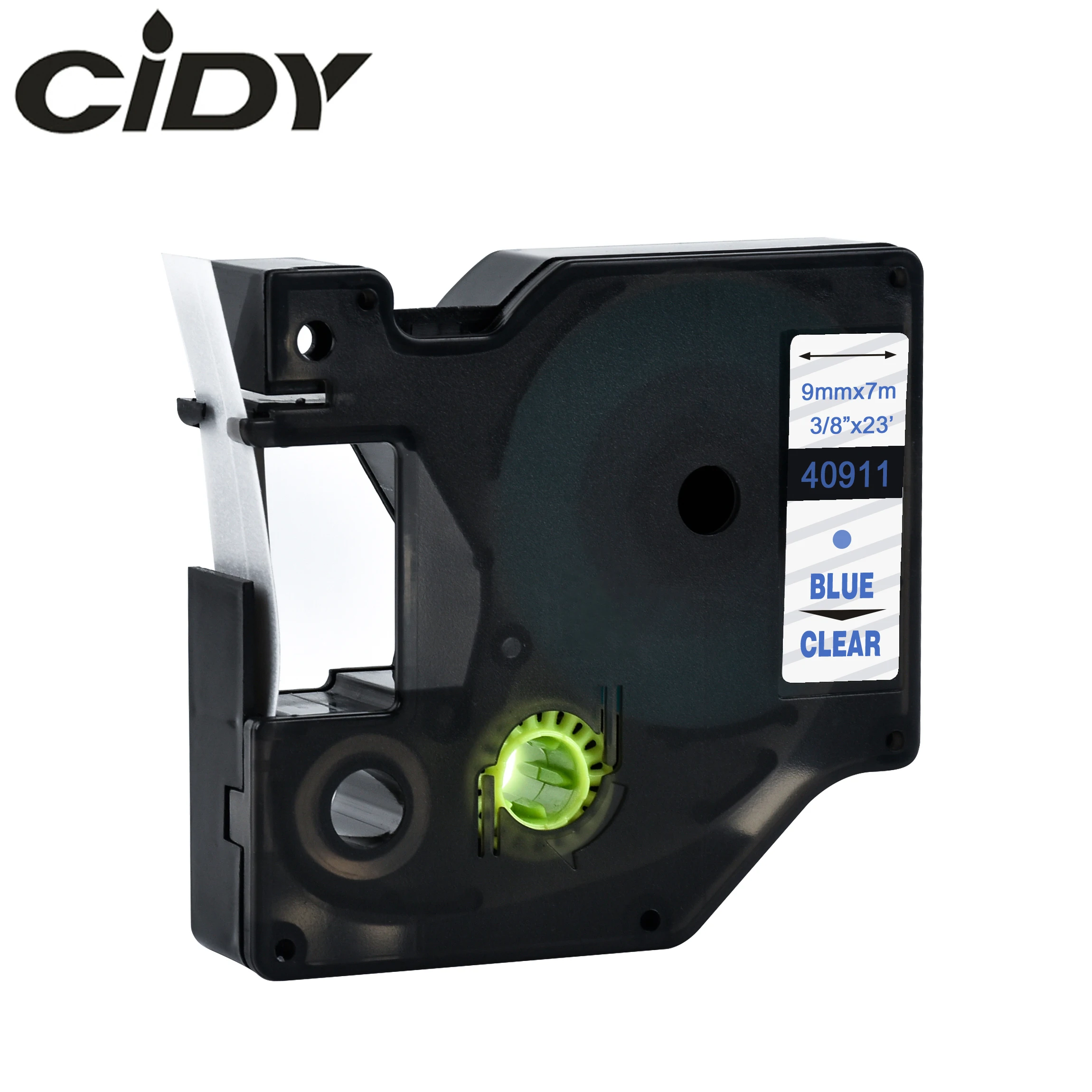 Cidy 40911 совместимый с Dymo D1 manager 9 мм синий на прозрачной ленте для принтера этикеток