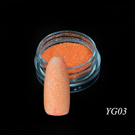 YG03 1 бутылка неоновый блеск для ногтей порошок ярко-розовый желтый цвет сахар пигмент для ногтей флуоресцентная пыль блестки 3D украшения TRYG01-06 - Цвет: YG03