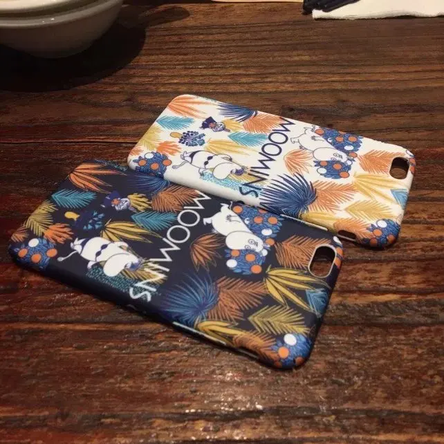 Cute 3D Cartoon Hawaii grass moomin luminous Grind arenaceous hard plastic For iPhone 6 6S 4.7&quot 6s Plus 5.5&quot Phone Back Case |