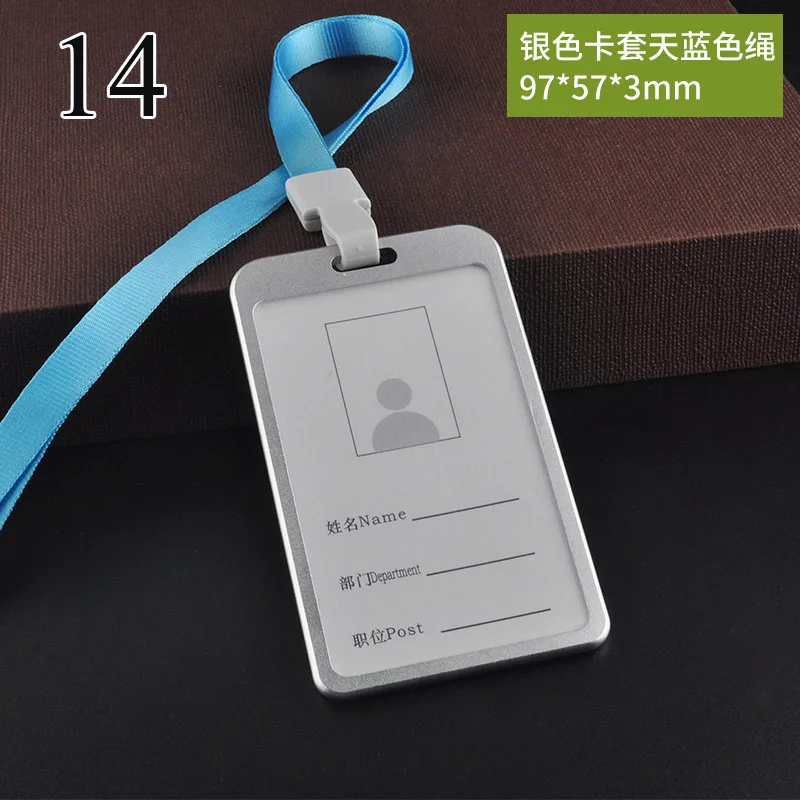14 Novely металлический выдвижной значок простой прозрачный держатель для ID карты Пряжка Имя тег держатель для карт для подарков - Цвет: 14