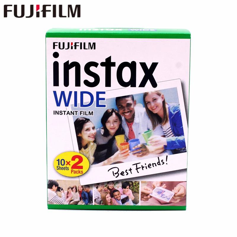 Новинка пленка Fujifilm Instax Wide однотонные двойные пакеты с краями (20 фотографий) для