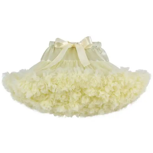 Rice white Юбка-пачка для маленьких девочек юбка-американка для балерины пышная Детские балетные юбки для вечерние для танцев платье принцессы с юбкой из тюля для девочек детская одежда - Цвет: Rice white