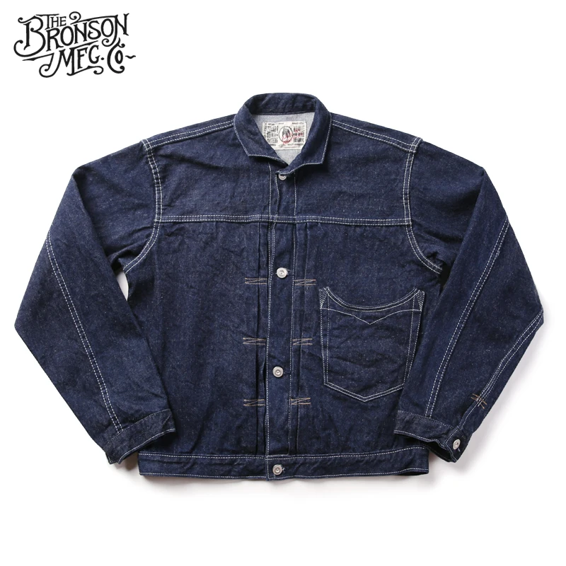 Bronson винтажная 876 Индиго 14,5 oz сырая джинсовая куртка
