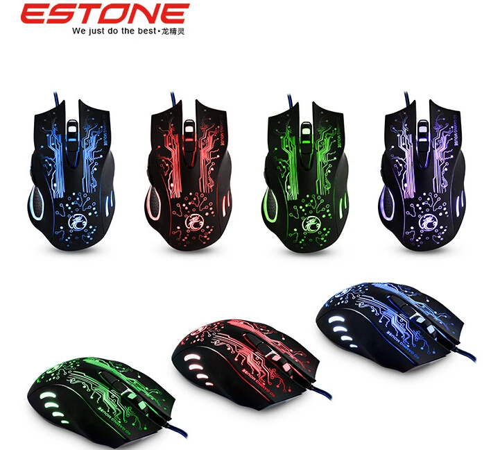 New 2015 Estone x9 2400DPI LED Optical 6D USB Wired game Gaming Mouse gamer For PC computer Laptop perfect upgrade combine x5 x7|mouse surface|mouse