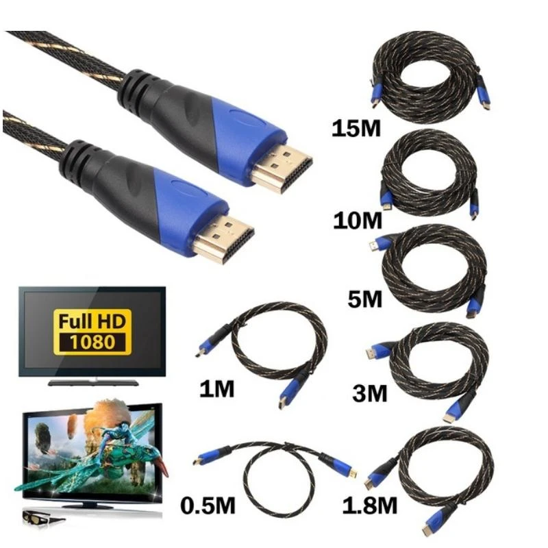Плетеный HDMI видео кабель HD 1080P 3D 1 4 папа AV Провод для PS3 Xbox HDTV TV компьютерный