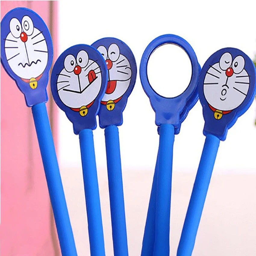 

Doraemon Expression Gel Pen With Small Mirror, 0.5mm, Black Ink Maker Pen School Office Student Exam Writing Stationery Supply