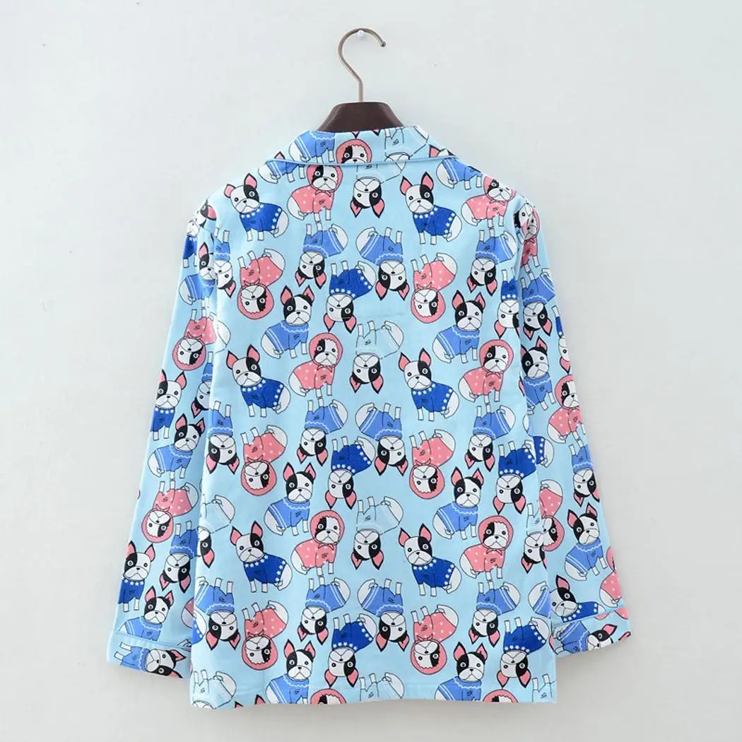 Женская модная одежда для сна с отложным воротником и длинным рукавом Сезон Зима