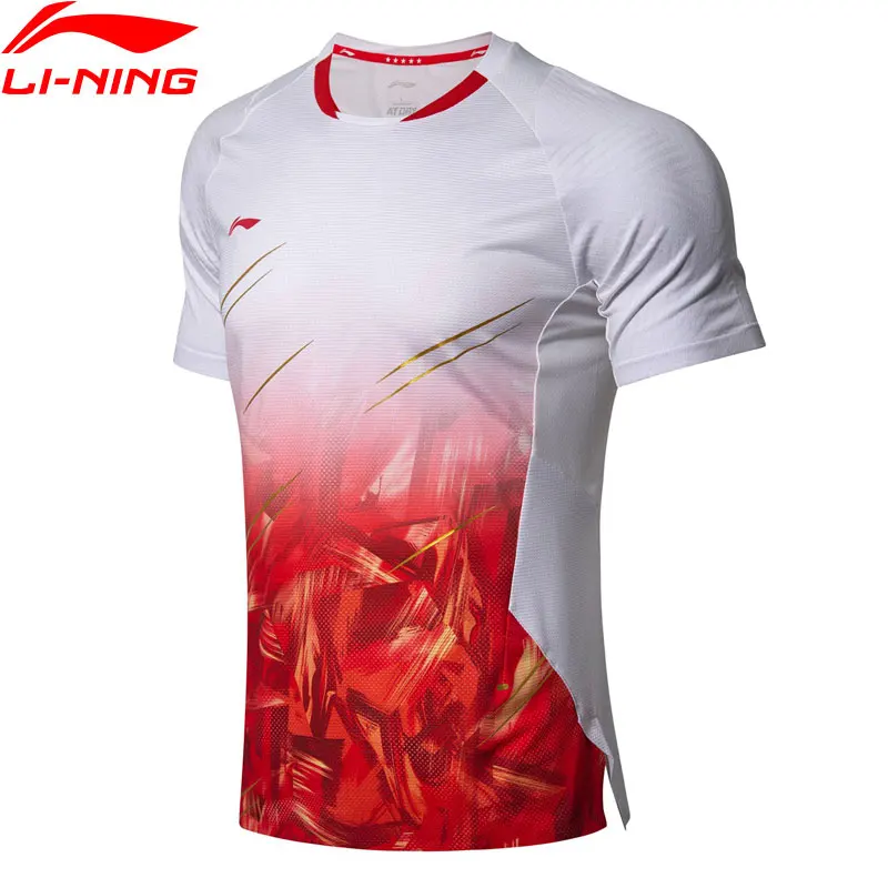 Li Ning мужские футболки для бадминтона на сухой AT BACTERIA статический комфорт