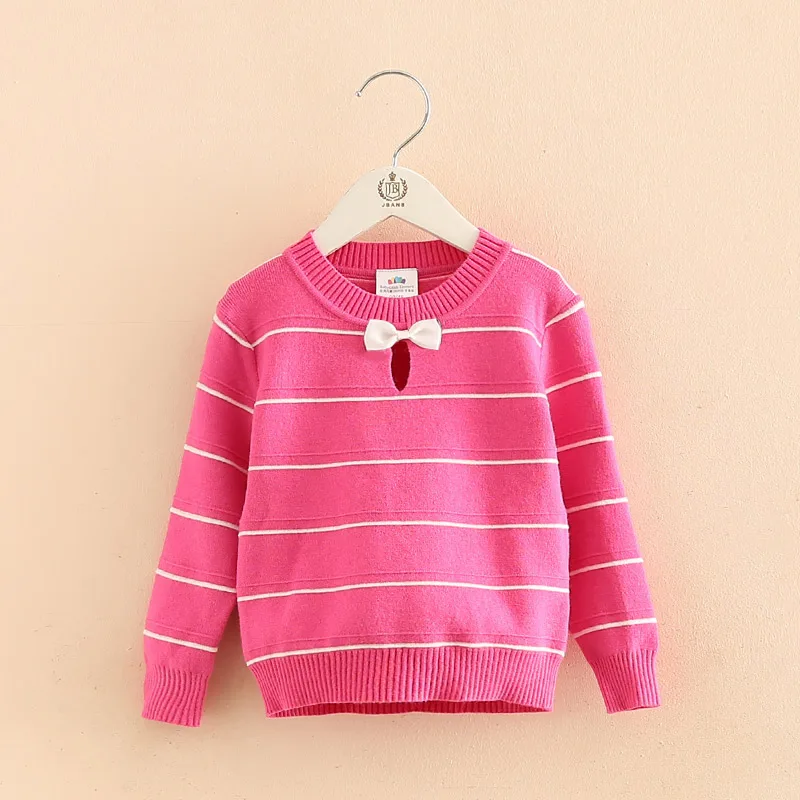 Свитер с бантом для маленьких девочек весенне-осенняя верхняя одежда длинными