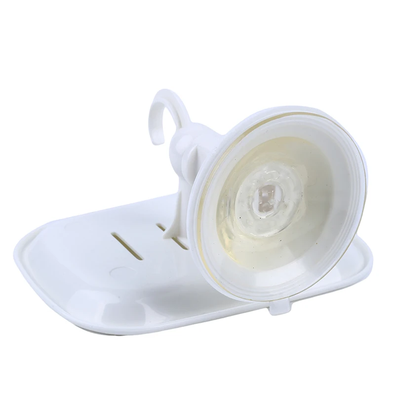 

New Plastic Wall Soap Dishes Basket Durable Suction Cup Drawer Bathroom Shower 13.8x9.9 Cm