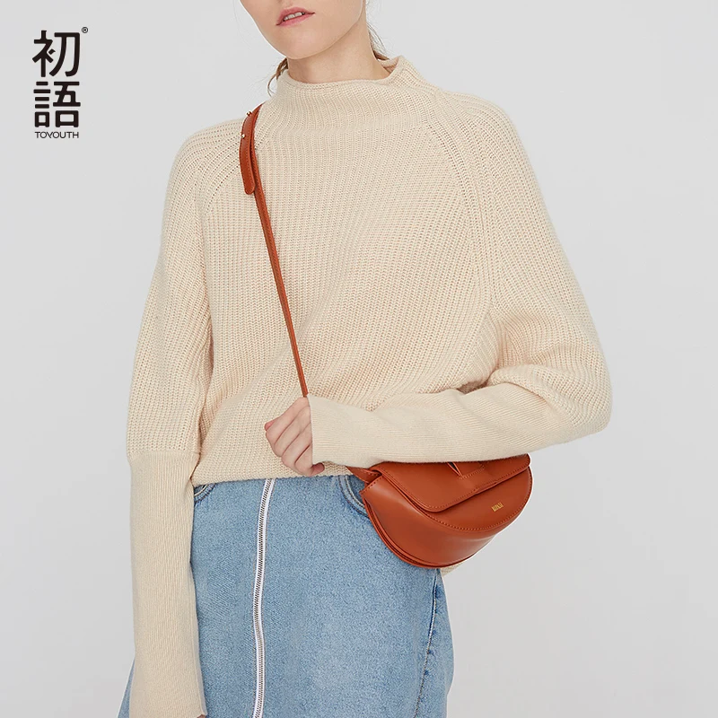 Toyouth Winter Women Thick Sweaters Turtleneck Long Sleeve Pullovers Ladies Knitted Warm Sweater Jumper Knitwear Casual Tops | Женская