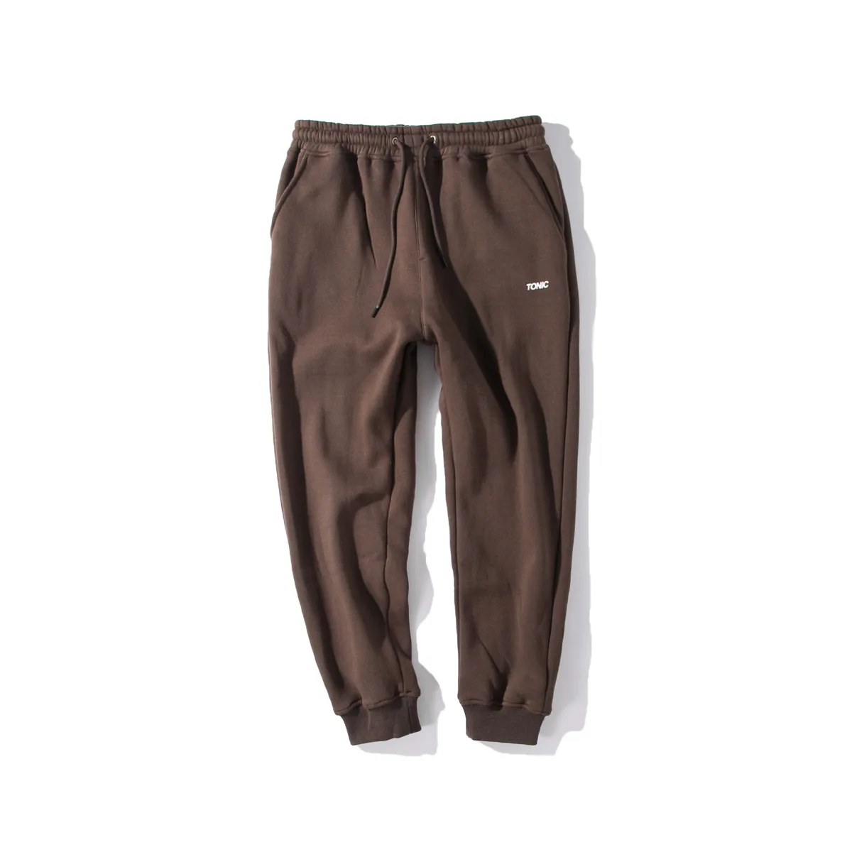 Коричневые черные серые флисовые осенне зимние теплые мужские спортивные штаны