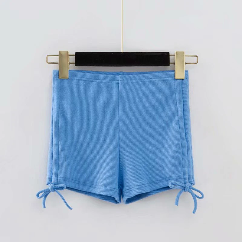 

Rib Knitting Women Low Waist Women Summer Beach Wear Slim 3 Colors Slim Short Side Drawstring Women Knitted Sexy Short