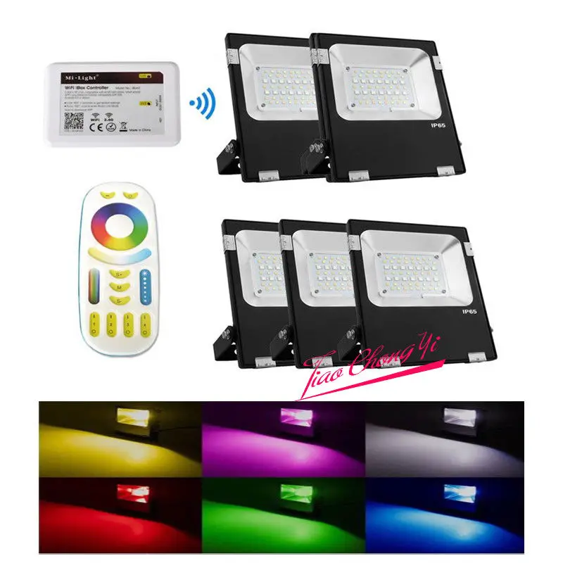 2 4G Milight 10 Вт 20 30 RGB + CCT Wifi/4 зонный светодиодный прожектор с дистанционным