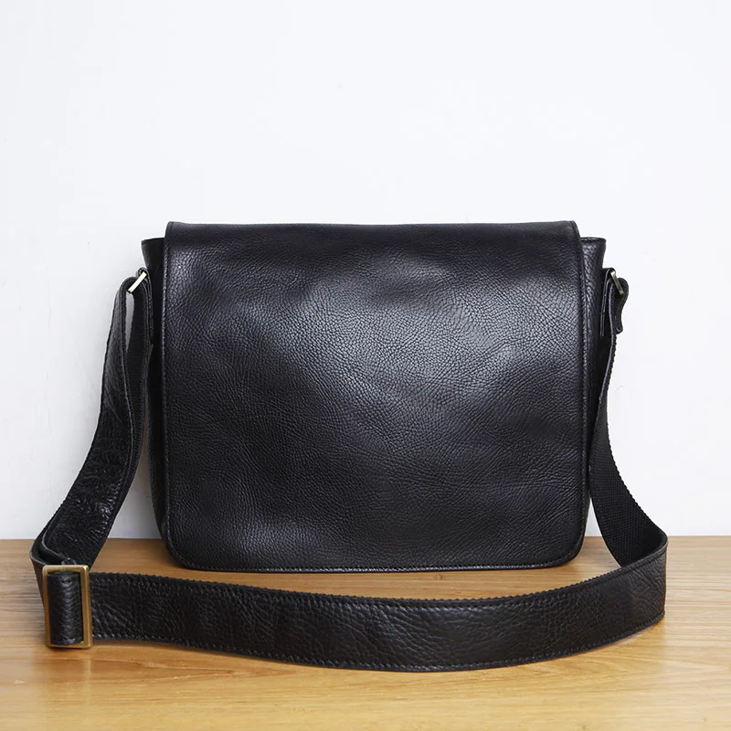 LANSPACE Натуральная кожа Мужская сумка через плечо для отдыха из коровьей кожи в