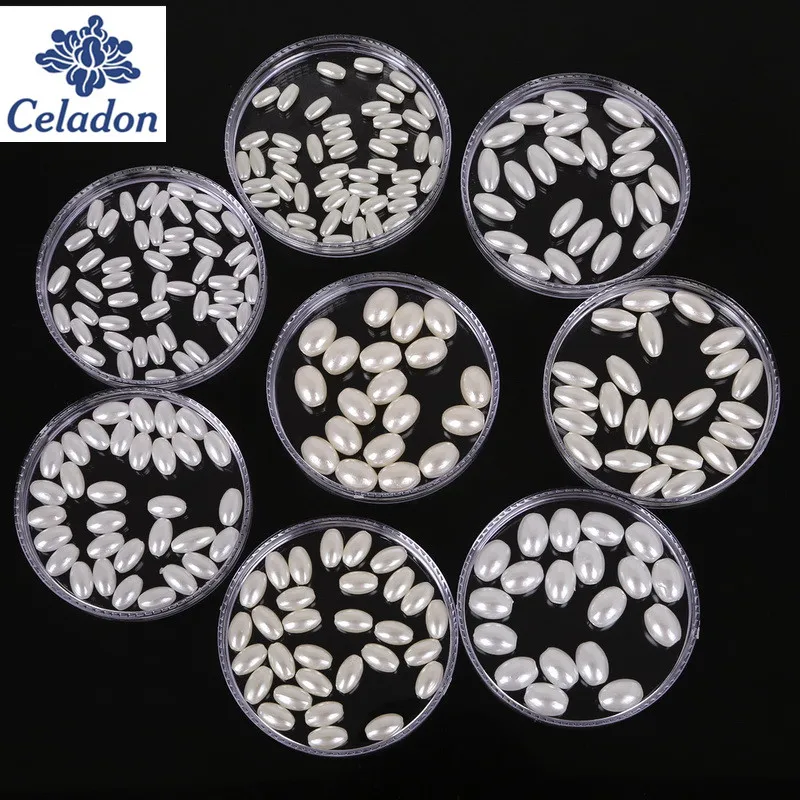 50-200pcs White&ampIvory Many Size Oval Shape&ampTear Drop Plastic ABS Pearl Loose Spacer DIY Beads For Jewelry Findings Making | Украшения