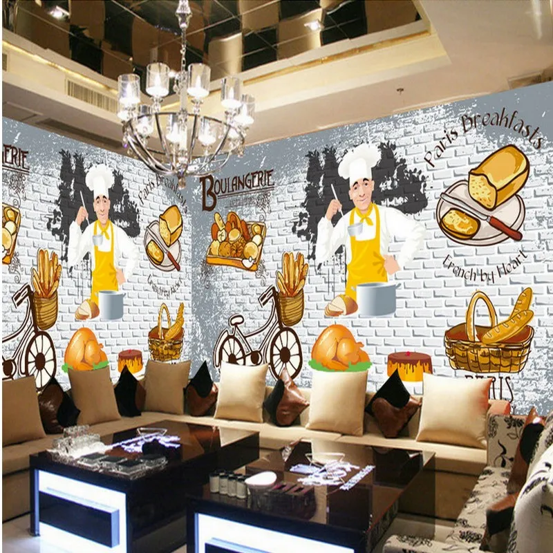 Фото обои континентальный завтрак магазин фон декоративная живопись кухня на