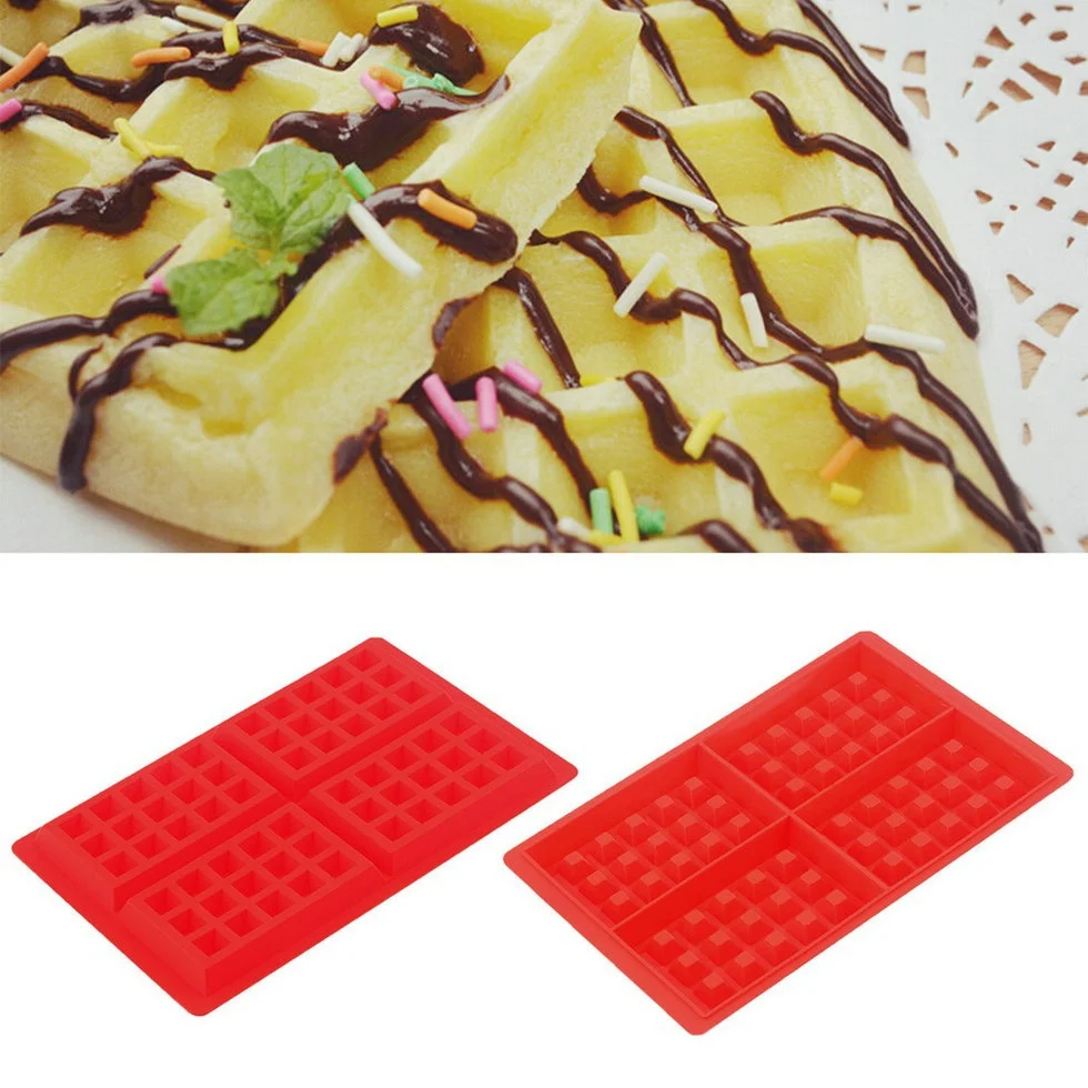 1X Безопасность 4 вафельная текстура торт шоколадная кастрюля силиконовая форма