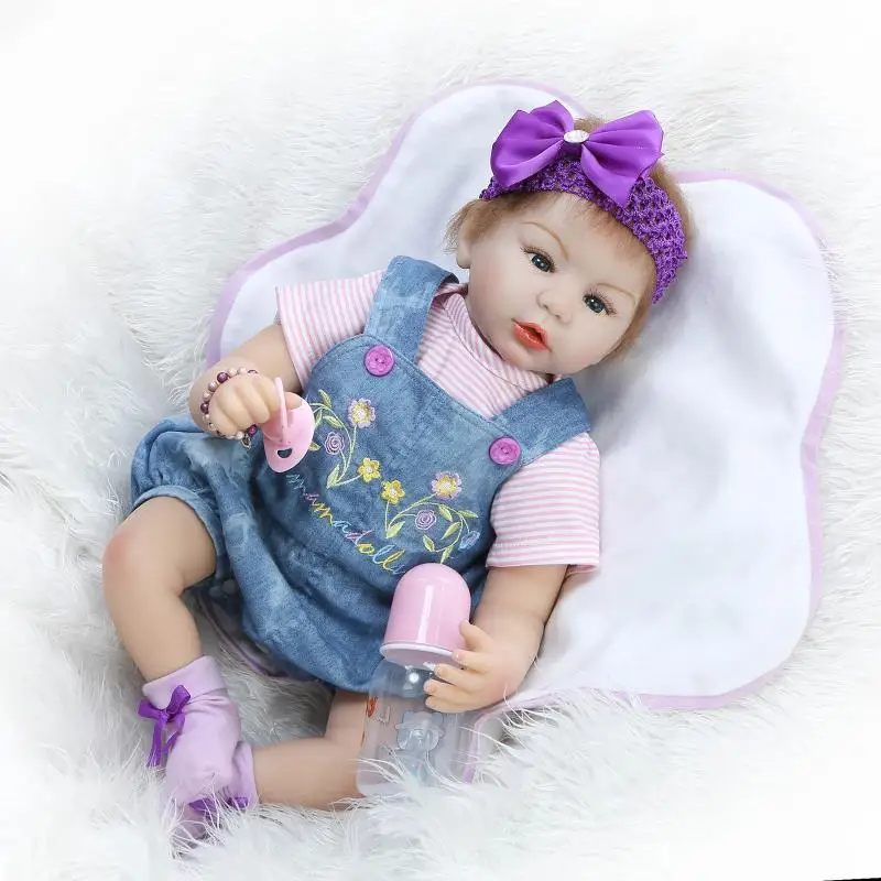 

Кукла реборн силиконовая ручной работы, Реалистичная мягкая виниловая Кукла-младенец, кукла с одеждой для новорожденных, 55 см, 22 дюйма