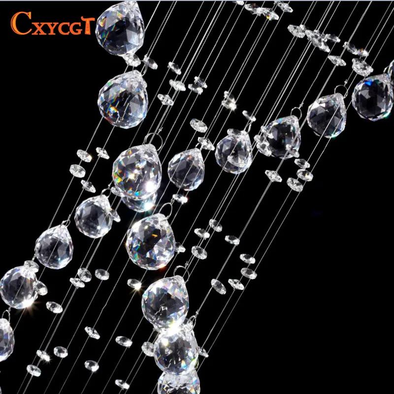 Modern LED Double Spiral Crystal Chandelier Lighting for Foyer Stair Staircase Bedroom Hotel HallCeiling Hanging Suspension Lamp