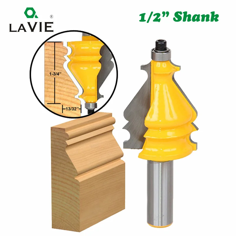 

LAVIE 1pc 12mm 1/2" Shank Line Architectural Molding Router Bit Woodworking Tenon Milling Cutter for Wood Machine Tools MC03089