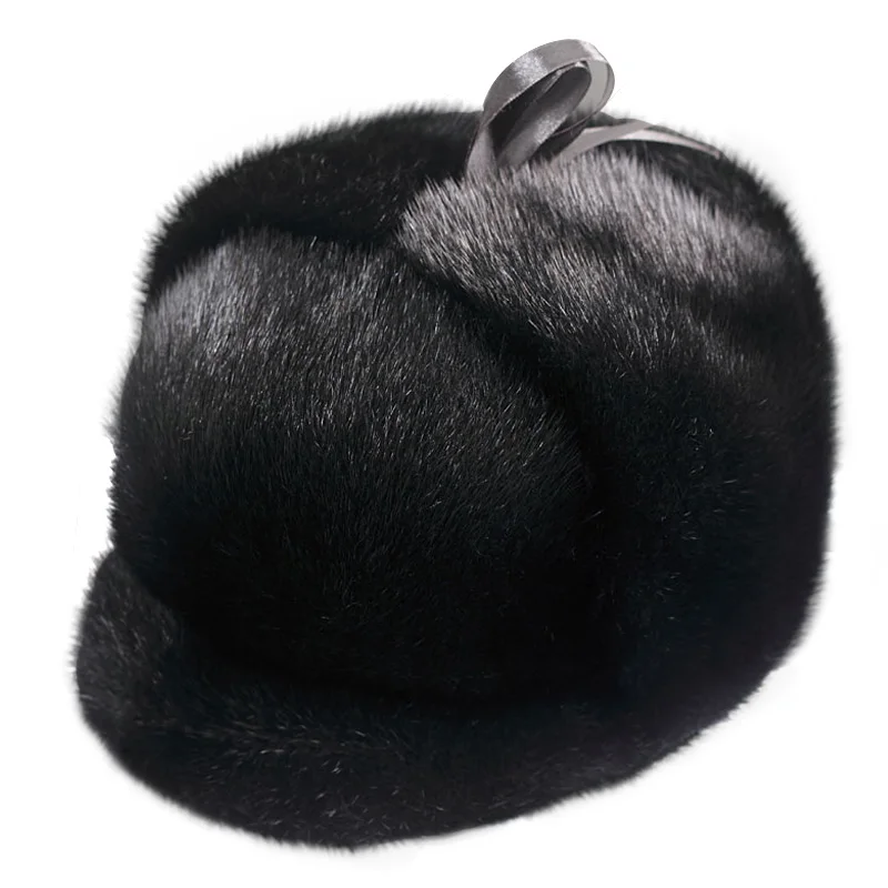 ZDFURS* Мужская норковая меховая шапка новая модная Мужская искусственная норка меховая зимняя теплая шапка/Кепка с плоской подошвой, матовые шапки